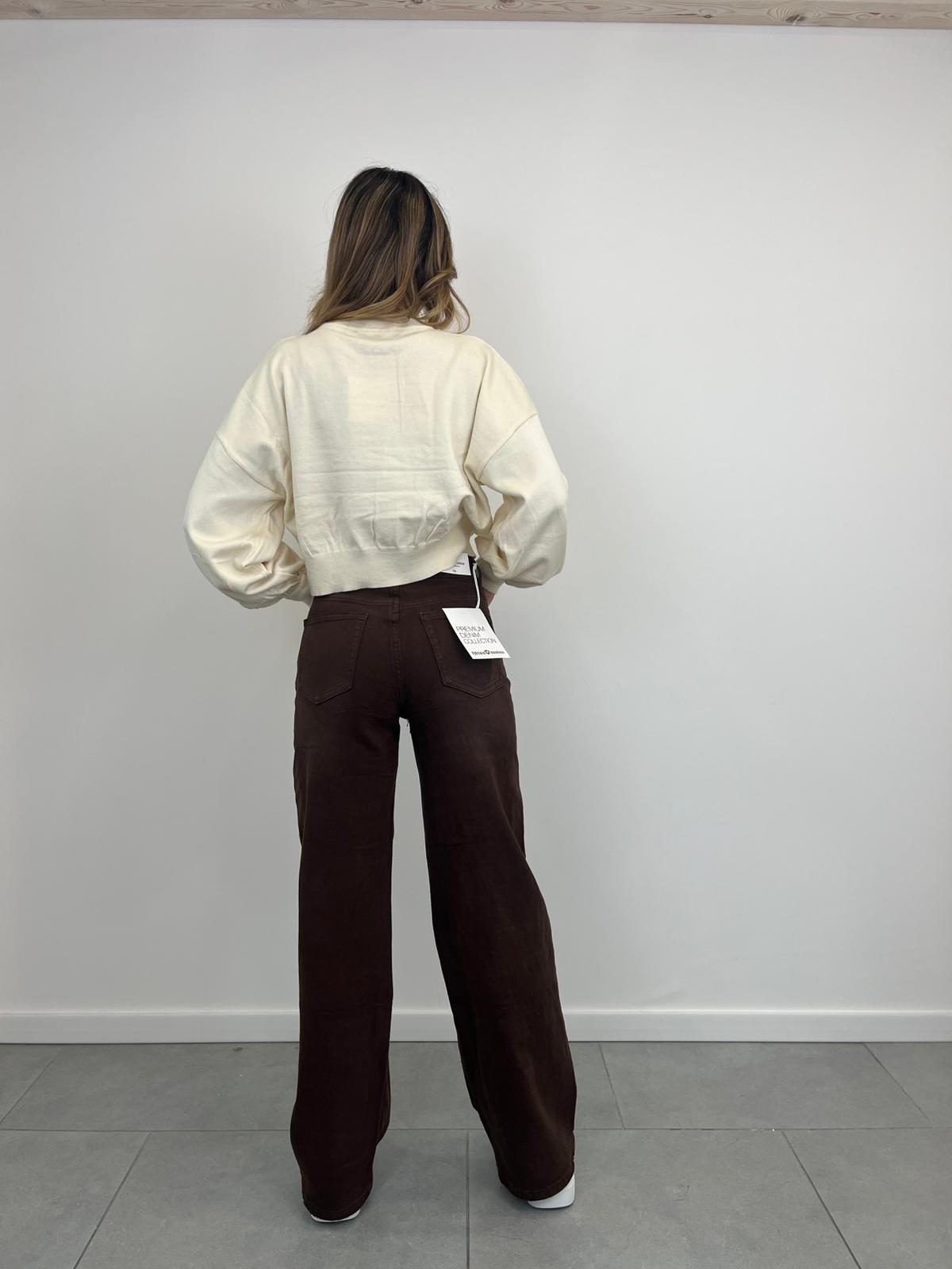 Jeans Palazzo Marrone art. 3962