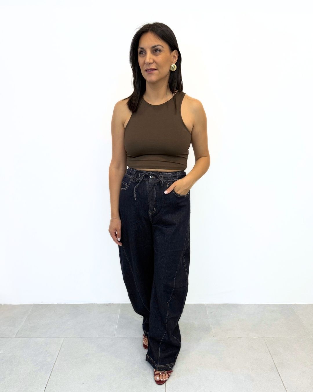 Jeans Balloon Fit con Elastico art-31928