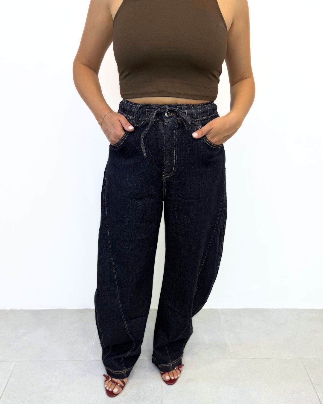 Jeans Balloon Fit con Elastico art-31928