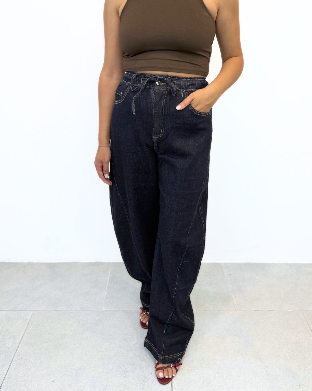 Jeans Balloon Fit con Elastico art-31928