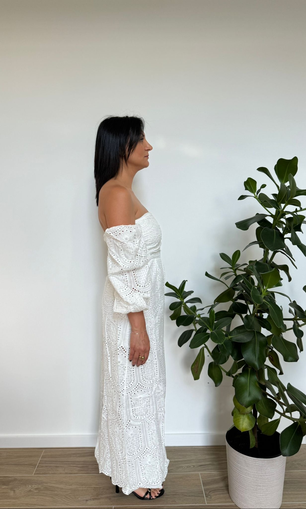 Abito Mochy in Pizzo Sangallo Bianco art.5099