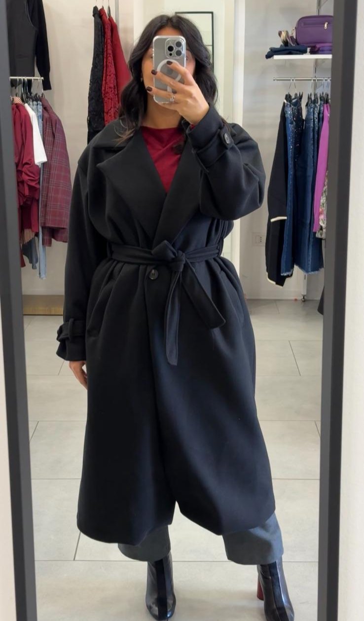 Cappotto Lungo con Cintura M11868