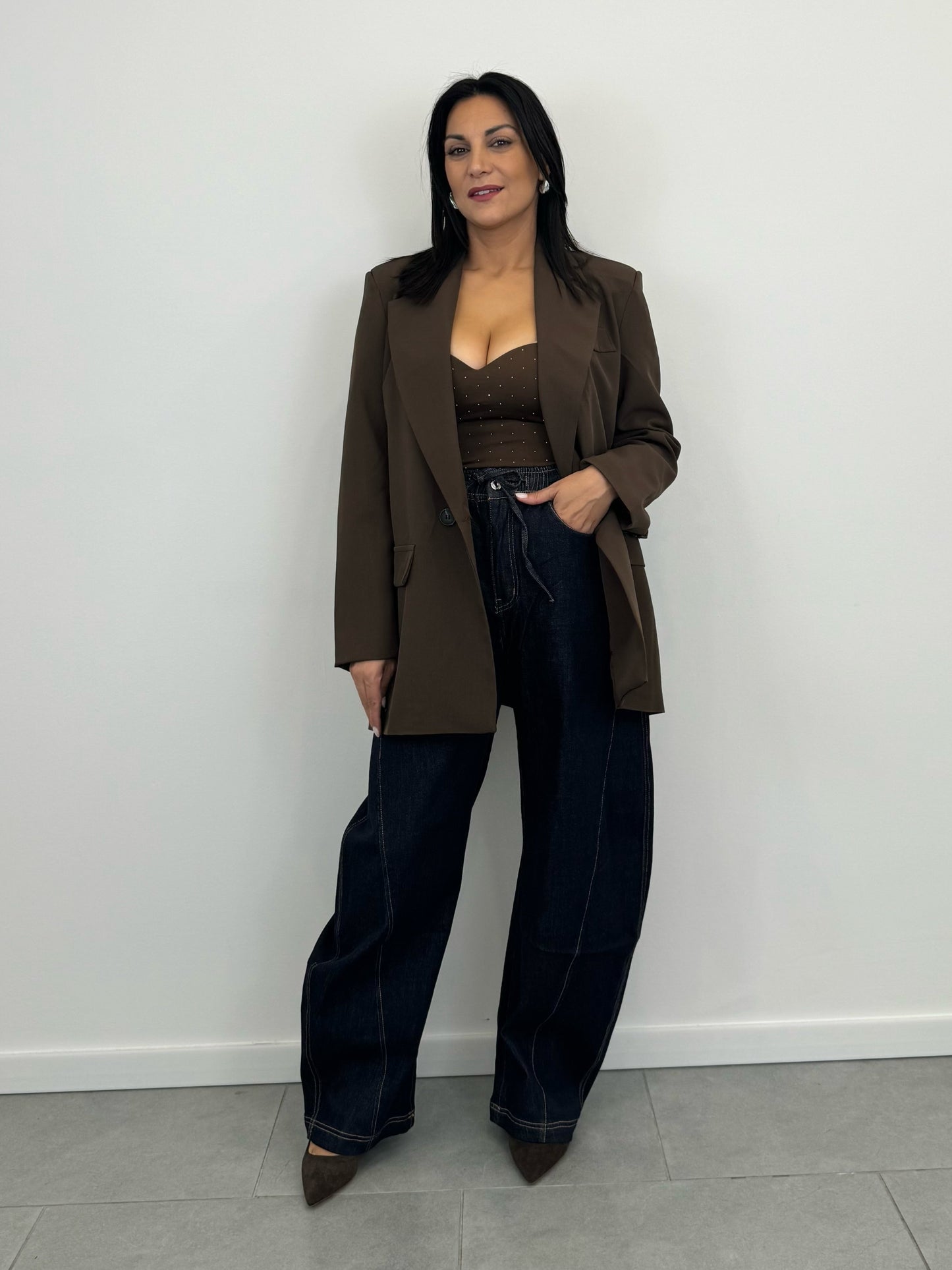 Blazer MARRONE Oversize Doppiopetto art. 11039