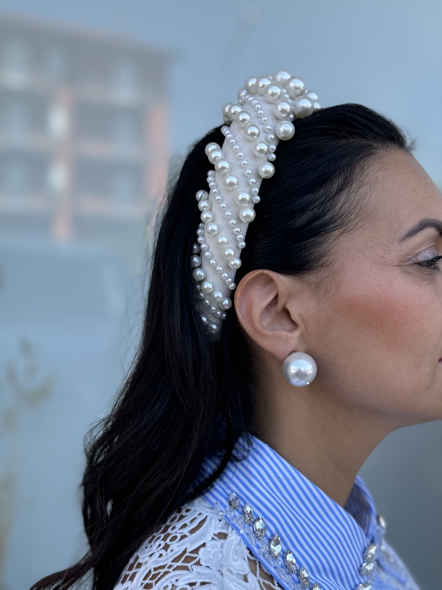 Cerchietto Per Capelli con applicazioni di perle