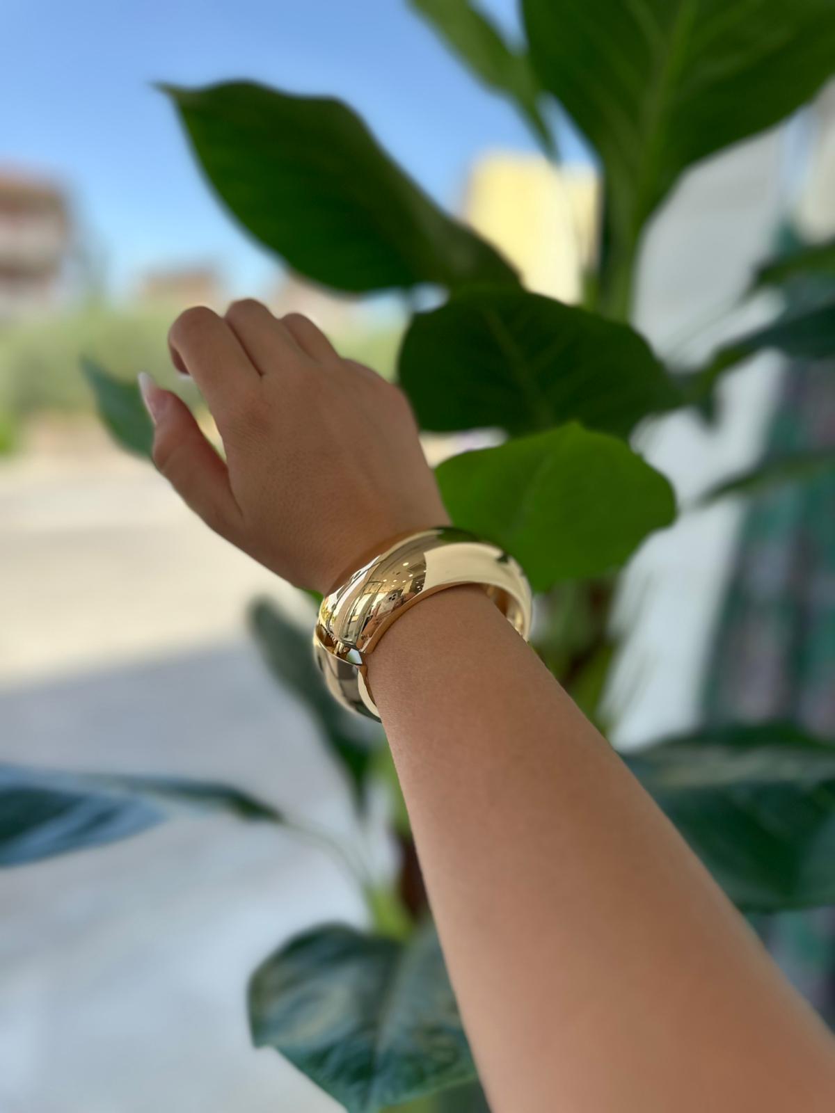 Bracciale Rigido Dorato Lucido