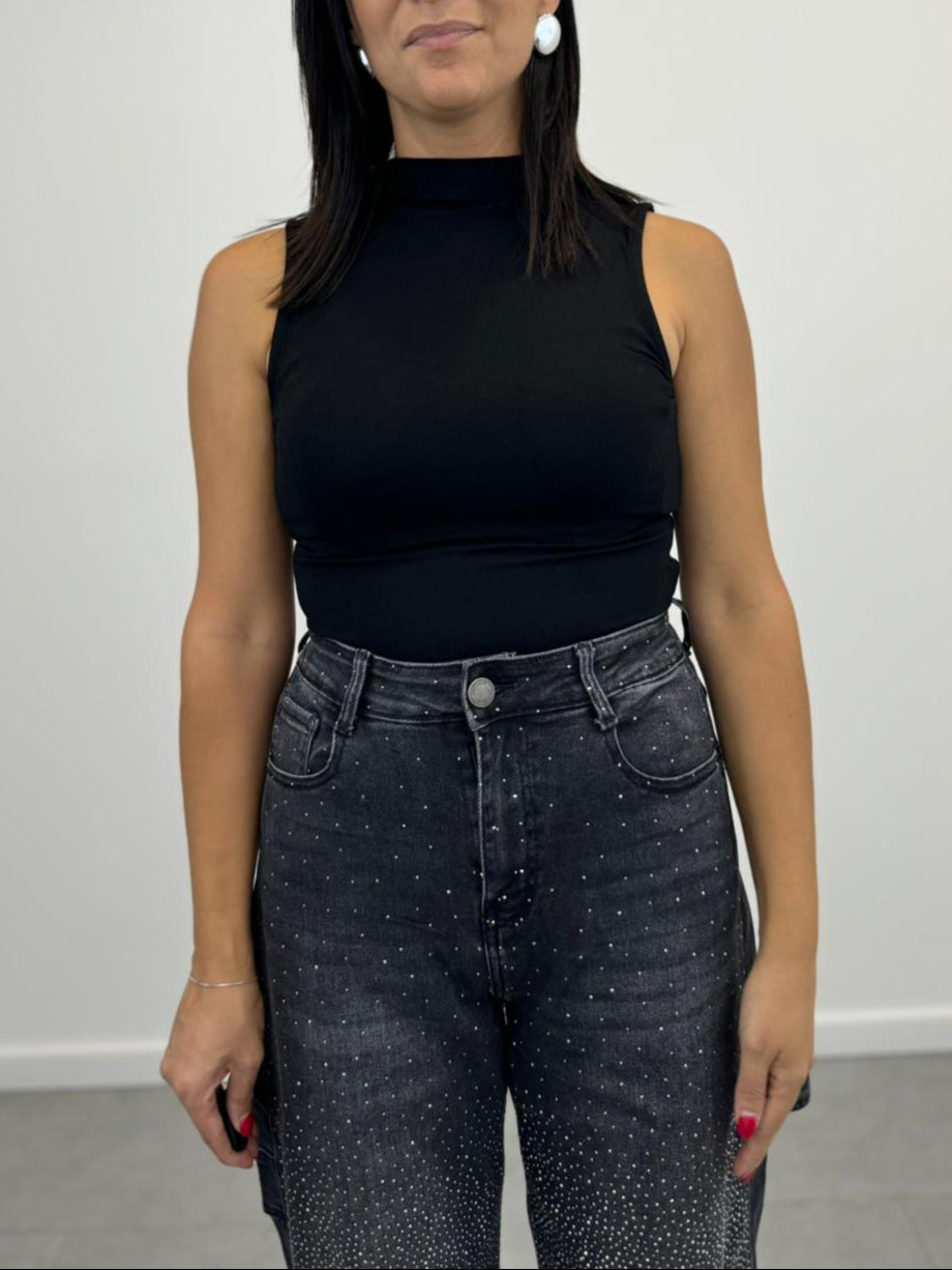 Top Basic Giromanica Nero art.7079