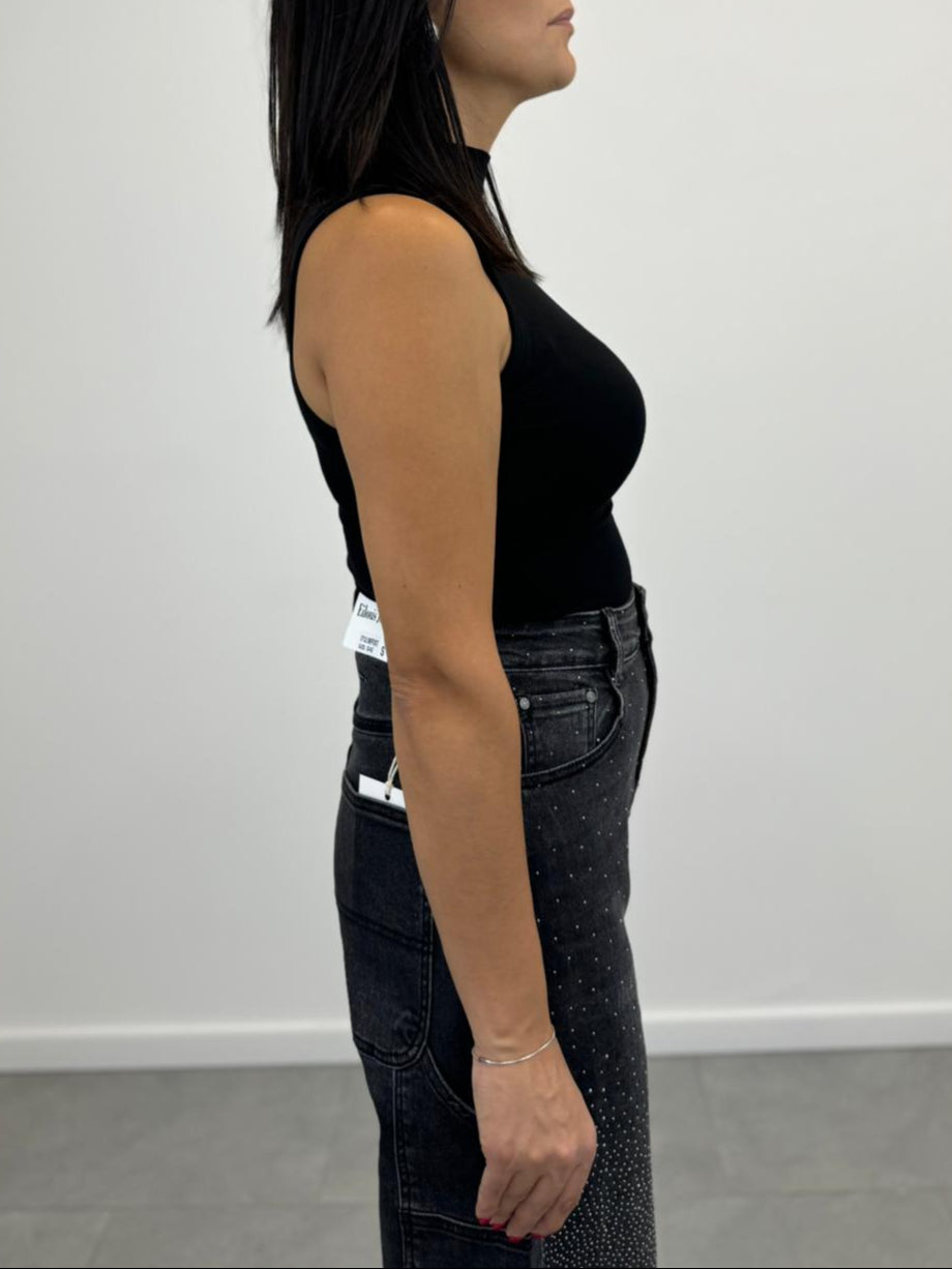 Top Basic Giromanica Nero art.7079