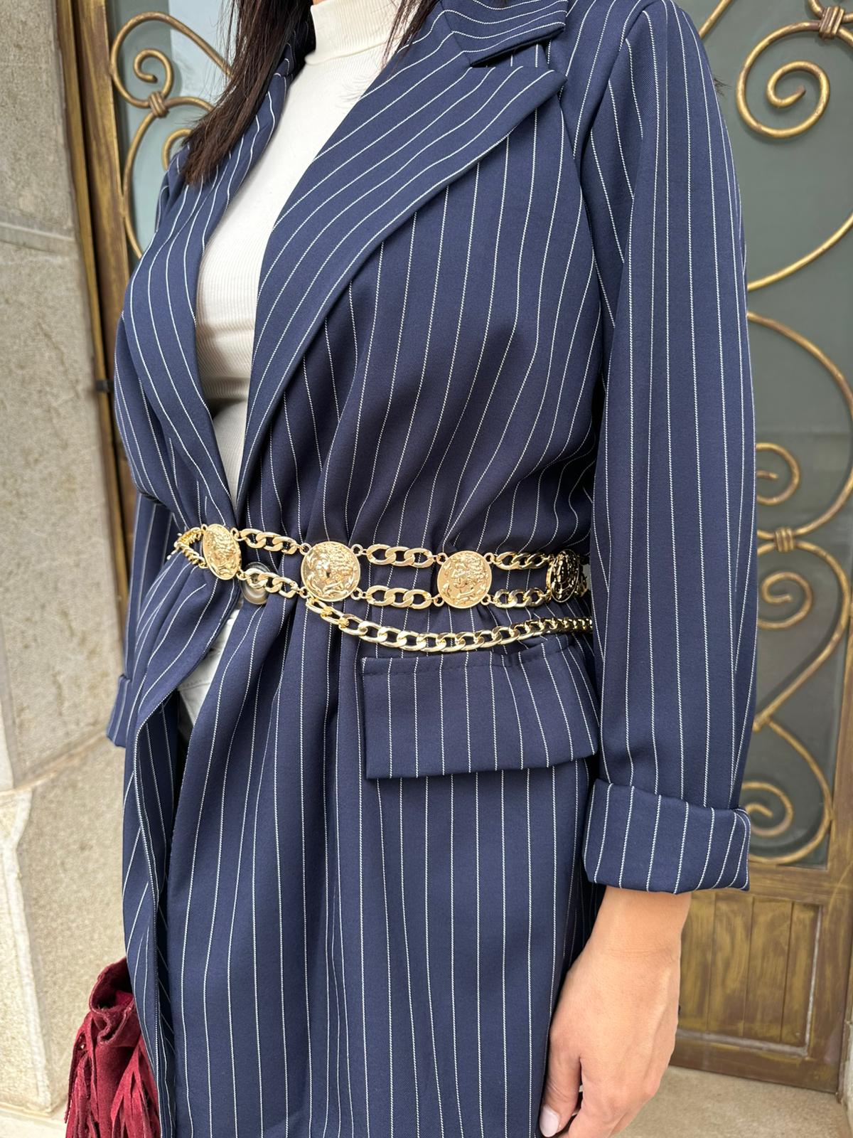 Blazer Gessato Blu Navy art.91759