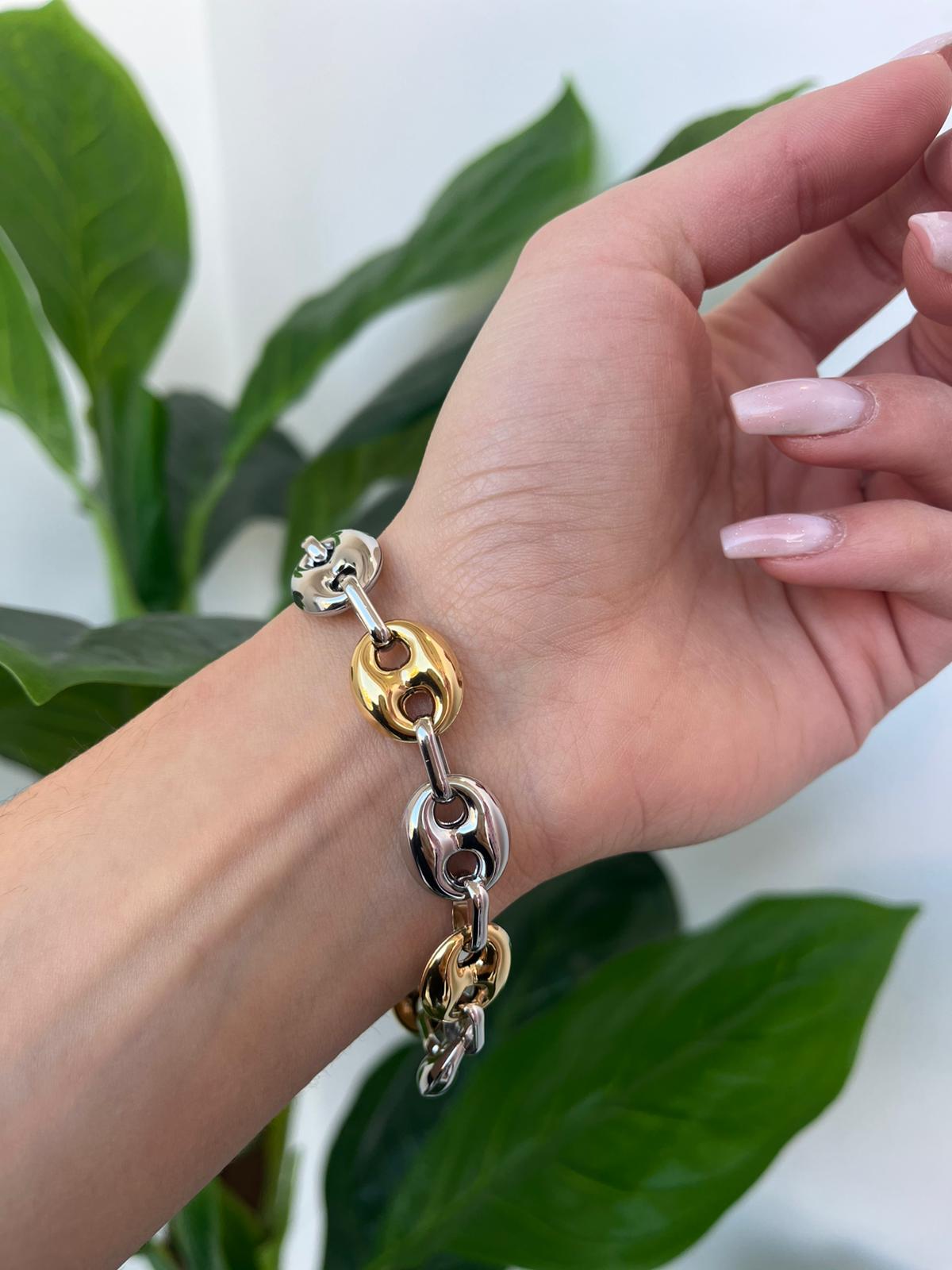 Bracciale Catena Oro e Argento