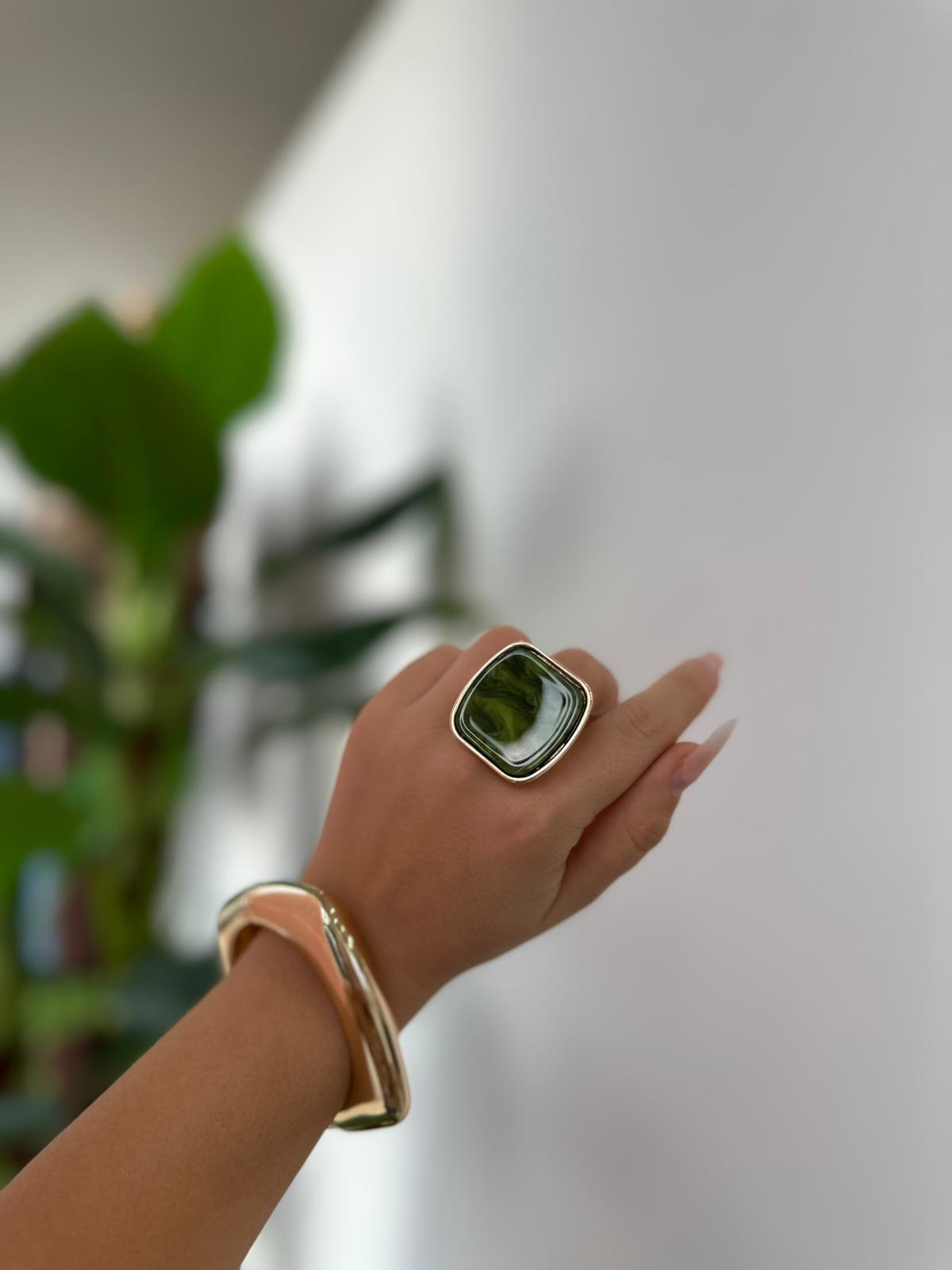 Anello Quadrato Satinato