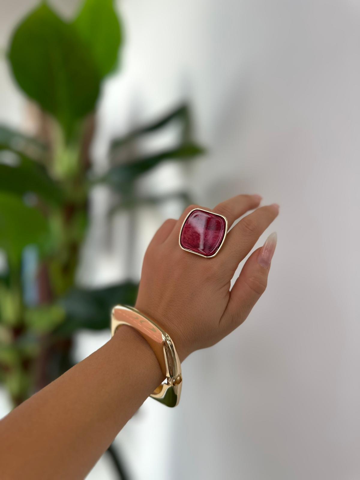 Anello Quadrato Satinato