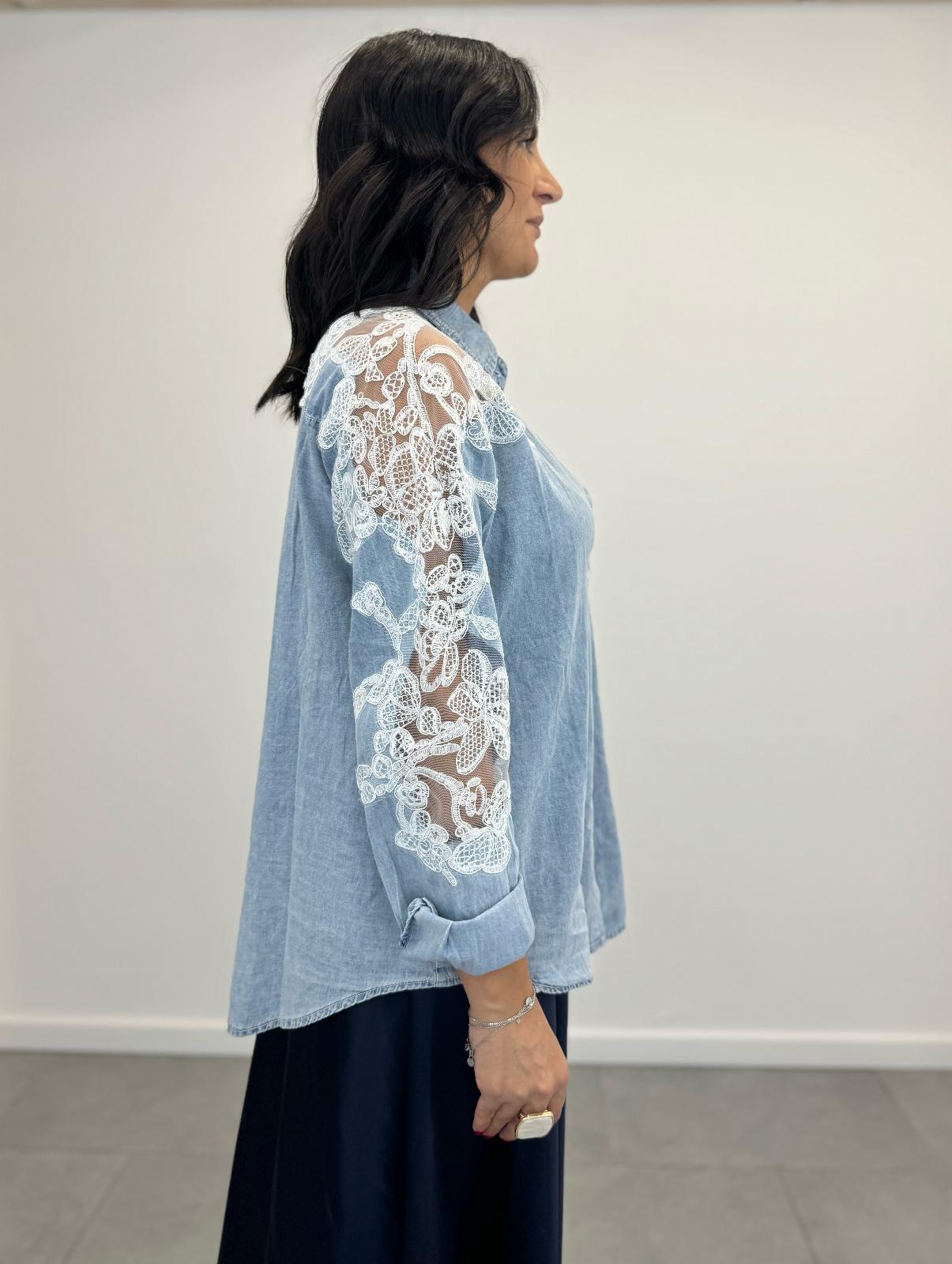 Camicia in Jeans con Pizzo ART.0047