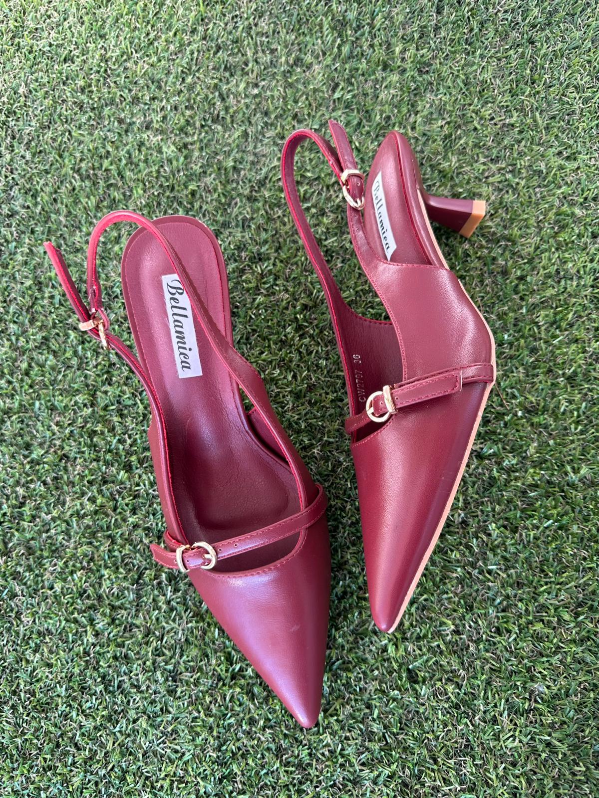 Slingback fibbia Bordeaux
