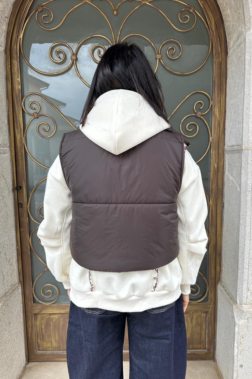 Gilet Piumino MARRONE art. 82230