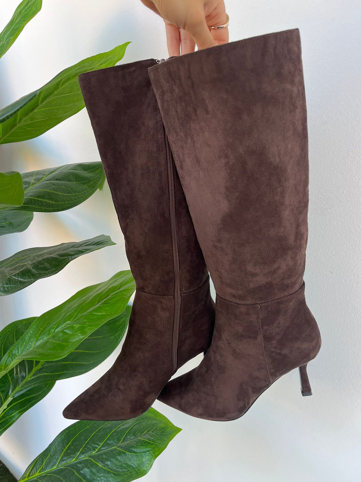 Stivale tacco basso Cacao