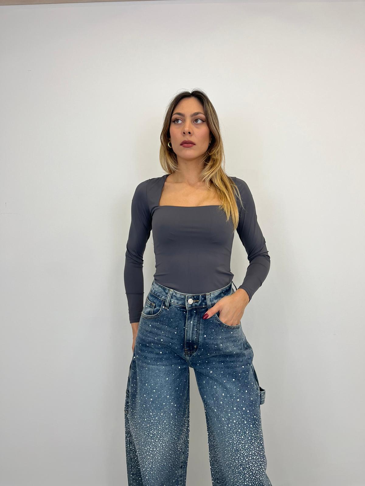 Maglia scollo quadrato in Lycra art.30053