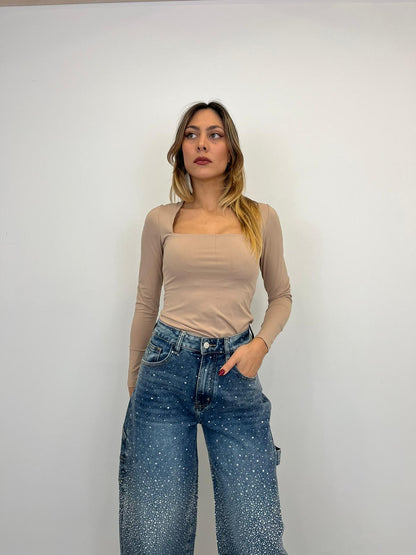 Maglia scollo quadrato in Lycra art.30053