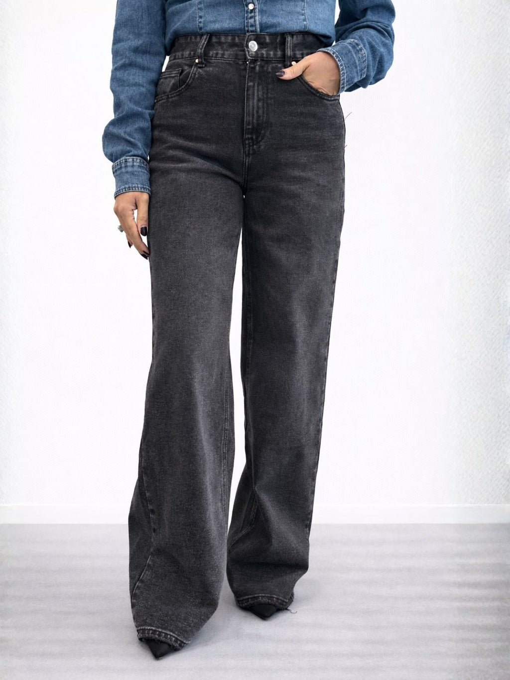 Jeans Palazzo Grigio art.8000-9