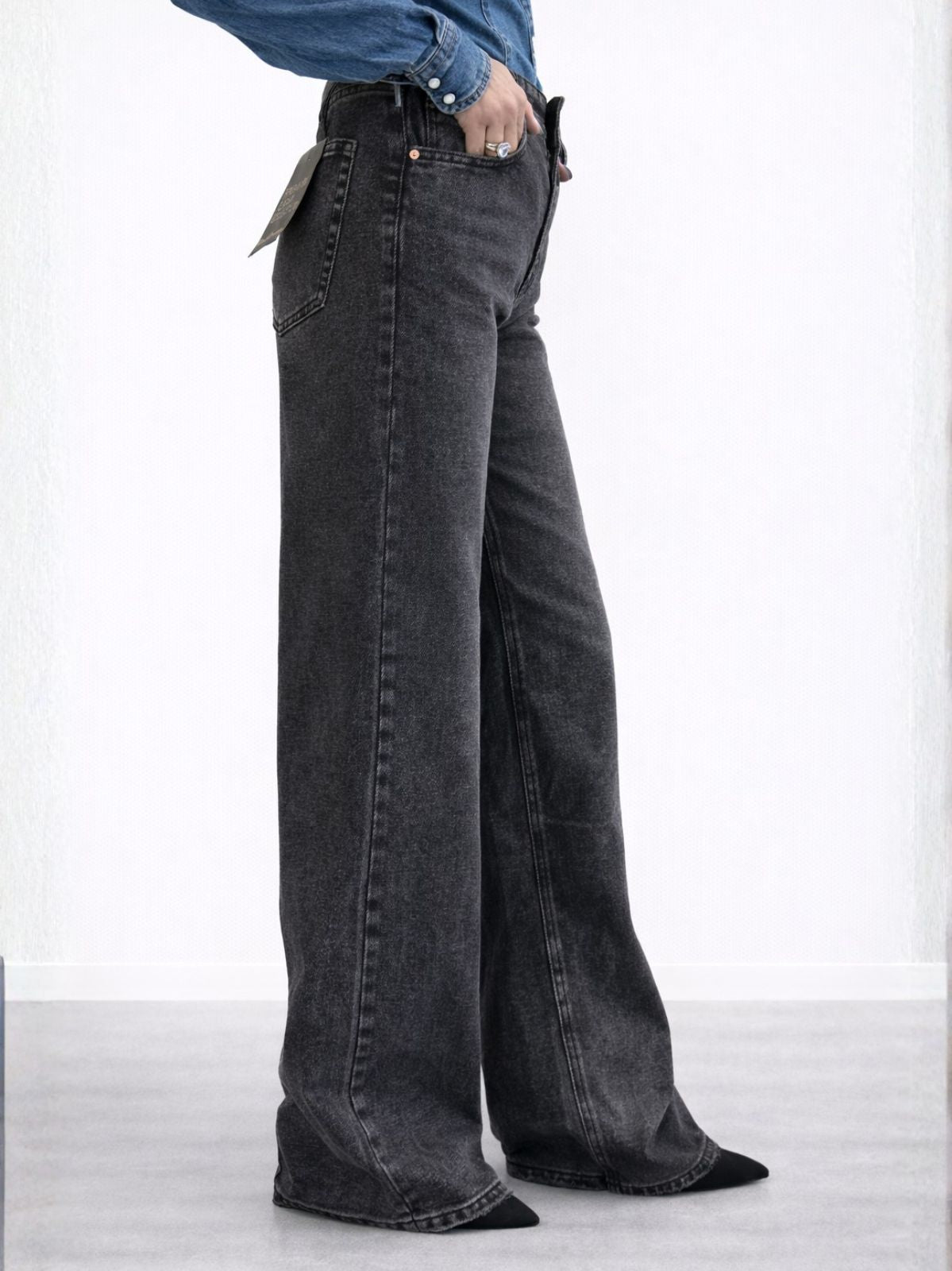 Jeans Palazzo Grigio art.8000-9