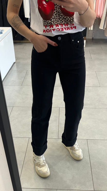 Jeans Nero con Risvolto art.1510-1