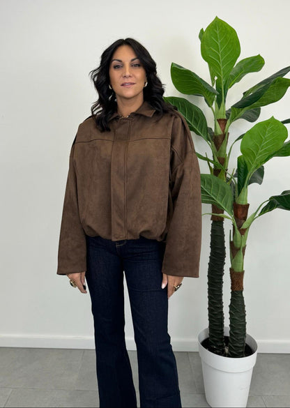 Bomber Camoscio Marrone art. 3587