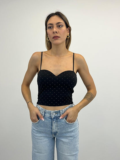 Top con Strass e coppe art.25206