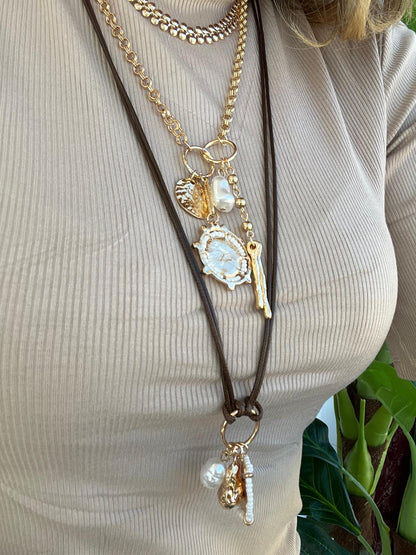 Collana Tre Pezzi MARRONE