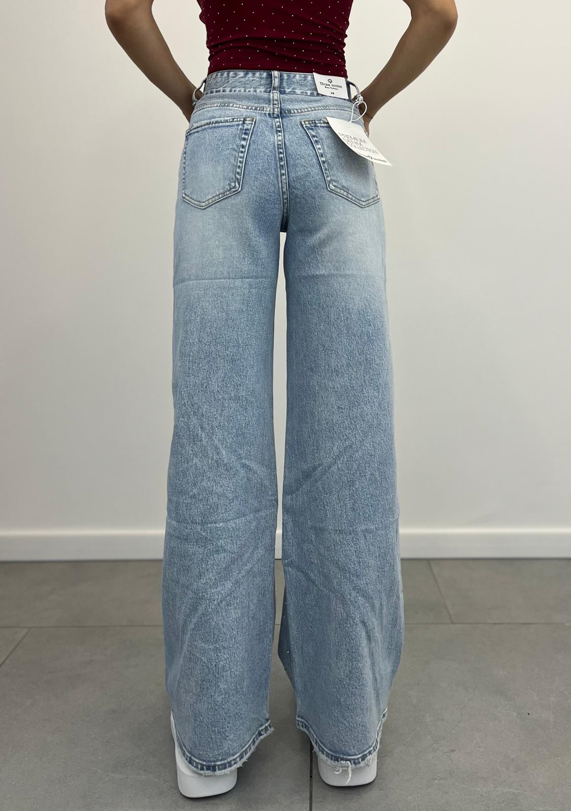 Jeans Palazzo con Strass art.3765