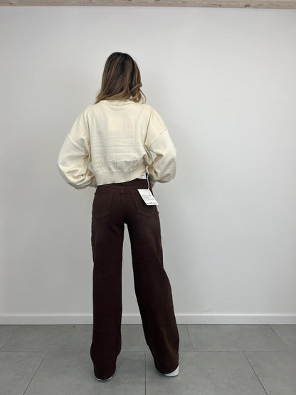 Jeans Palazzo Marrone art. 3962