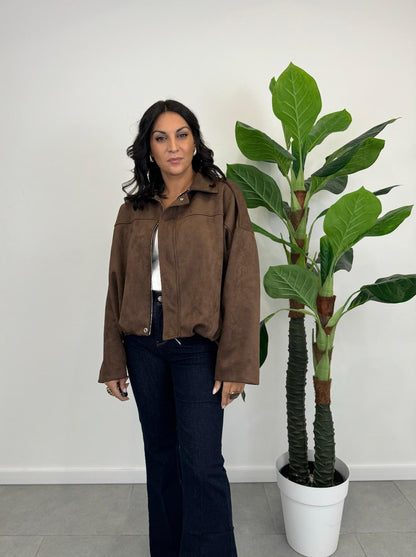 Bomber Camoscio Marrone art. 3587