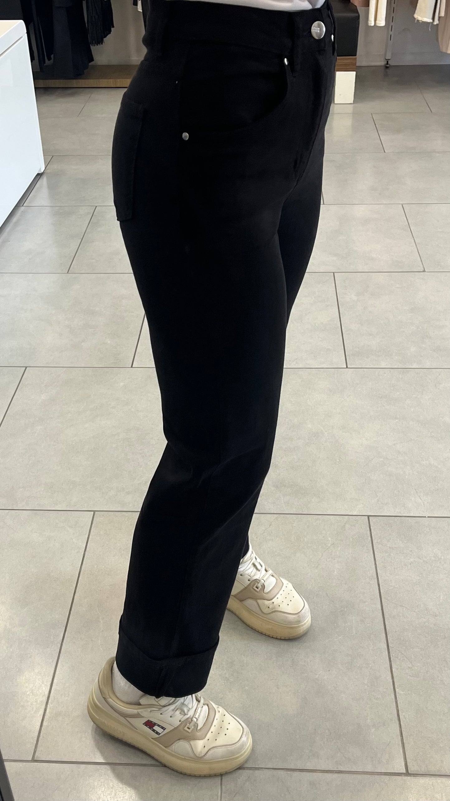 Jeans Nero con Risvolto art.1510-1