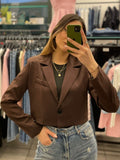 Blazer Crop Marrone art. 13145