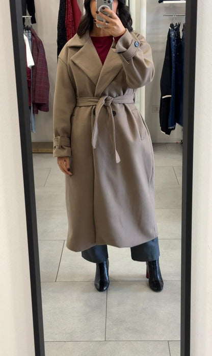 Cappotto Lungo con Cintura M11868