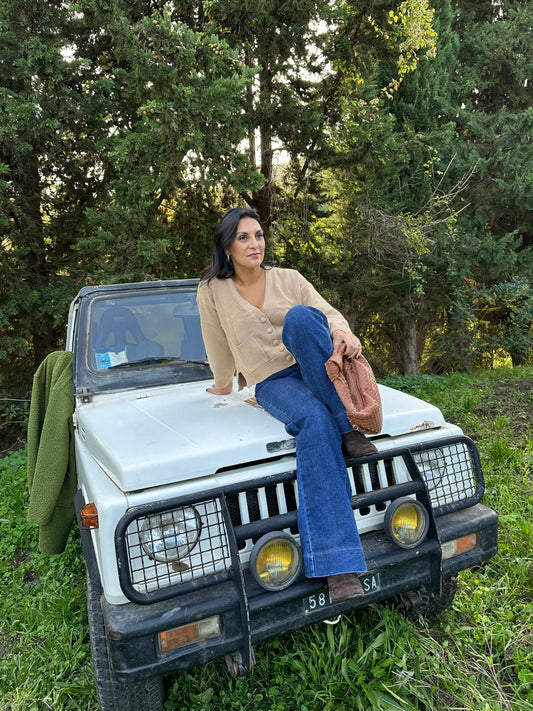 Cardigan con Spacchetti Laterali