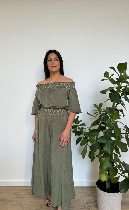 Coordinato con top scollo a barca art.903302