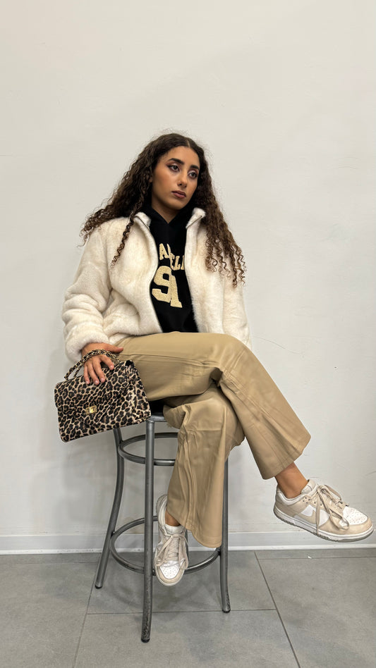 Pelliccia Sintetica Con Zip E Tasche