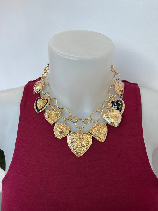 Collana cuori oro
