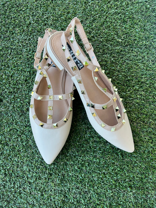 Ballerina borchie beige