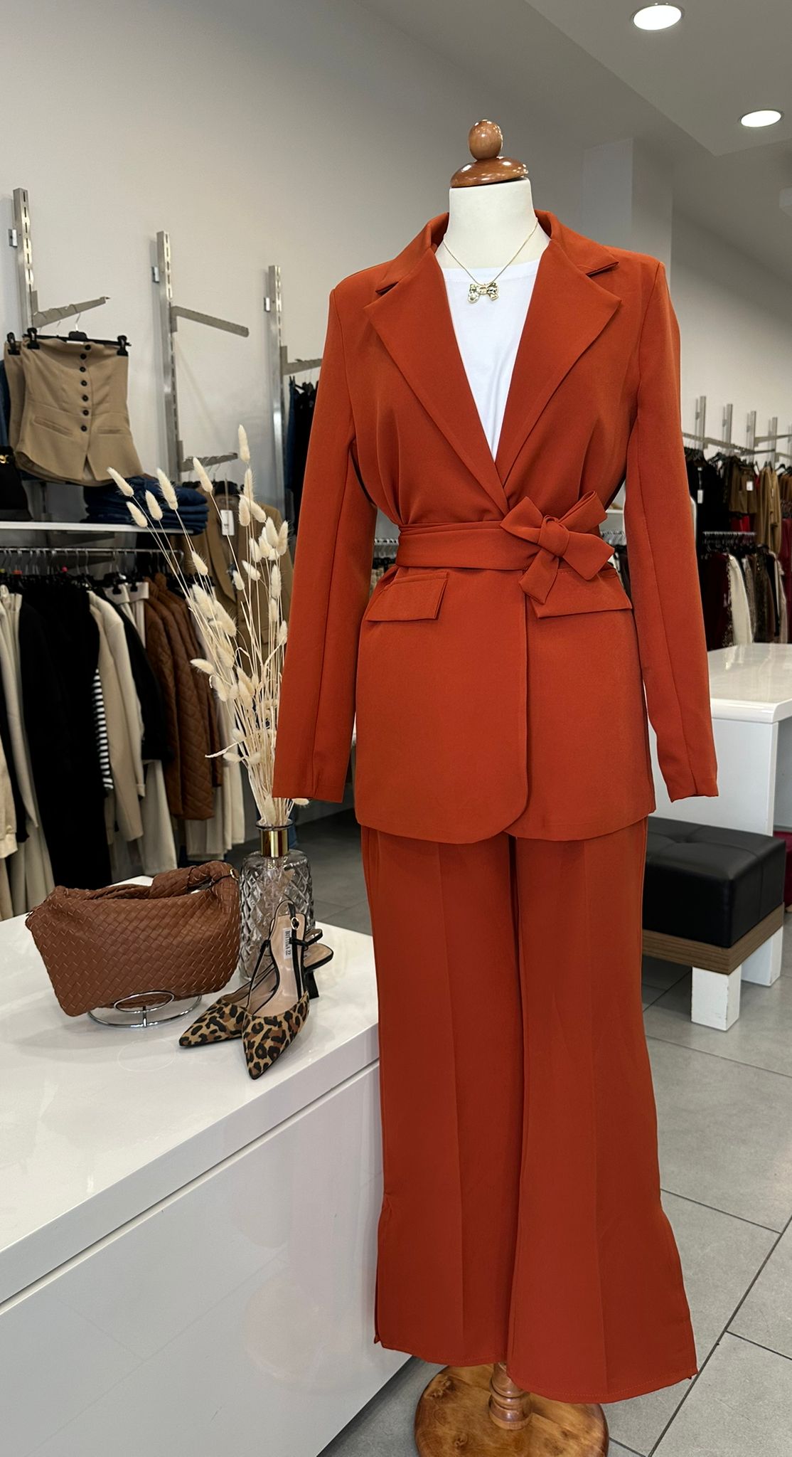 Tailleur con Giacca Kimono ARANCIO
