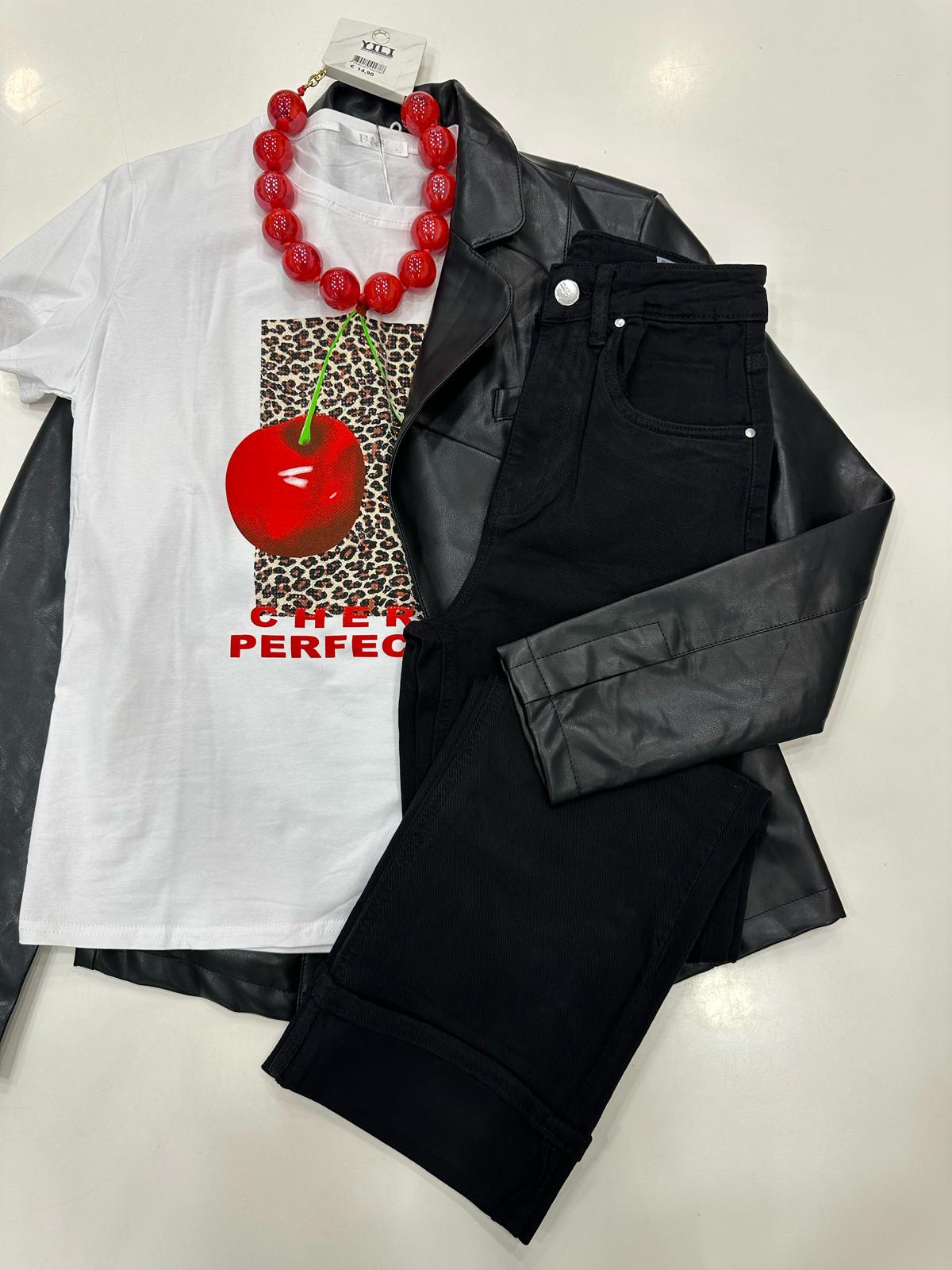 Jeans Nero con Risvolto art.1510-1