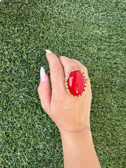 Anello Dorato con Maxi Perla