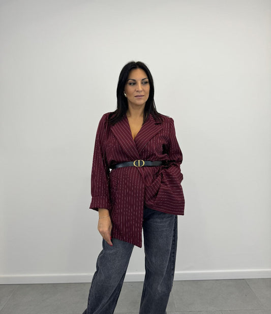 Blazer Gessato Bordeaux art91759