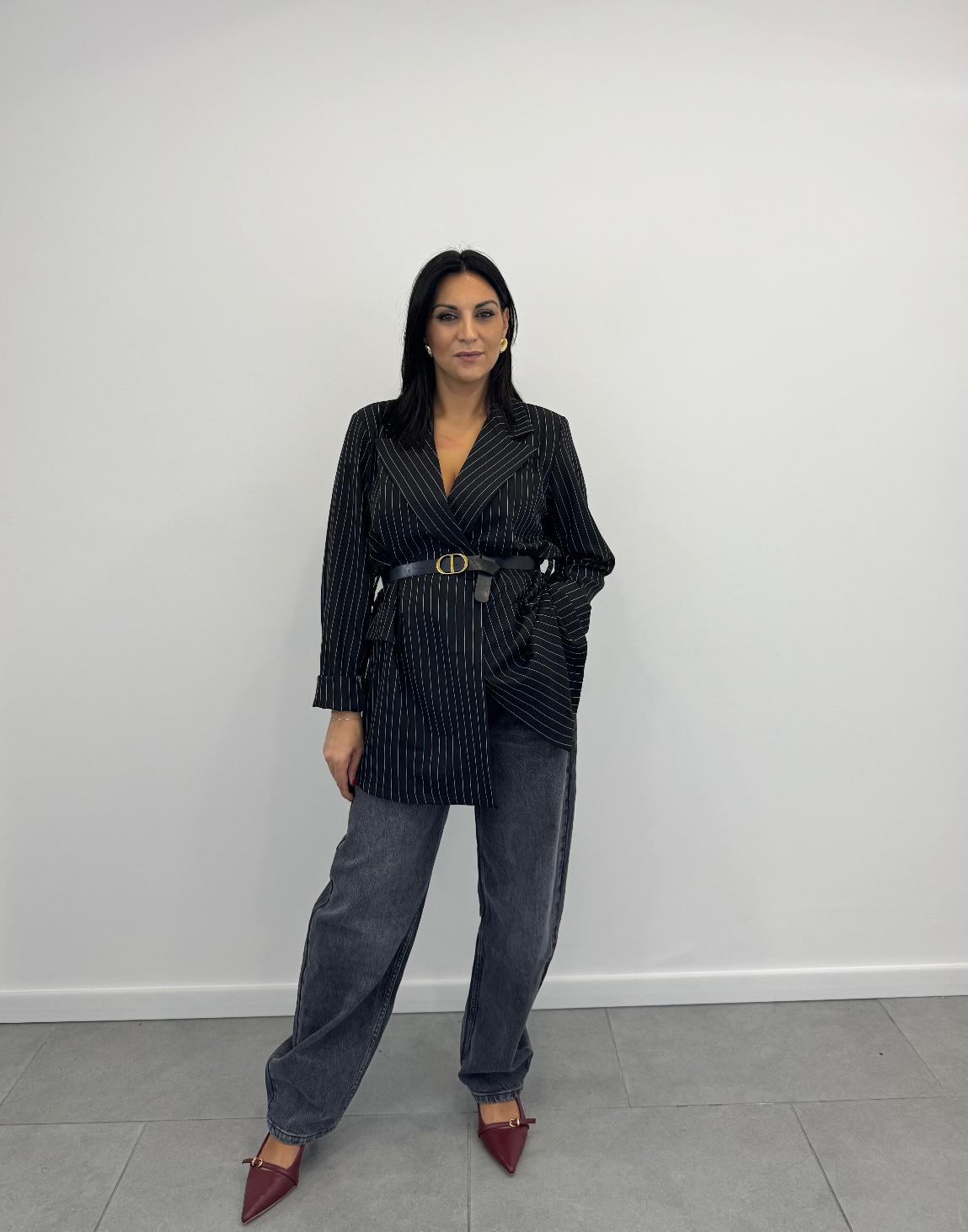 Blazer Gessato Nero art.91759