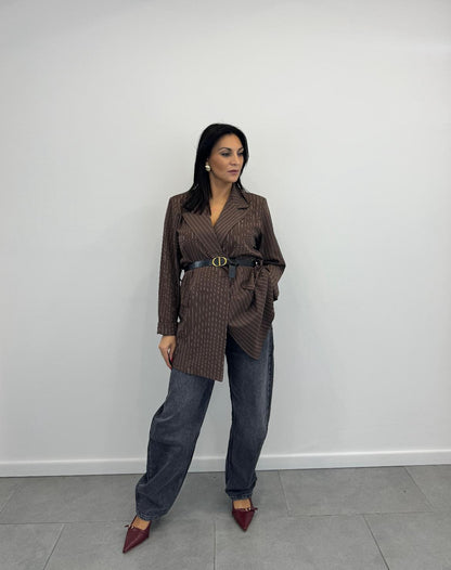 Blazer Gessato Marrone art.91759