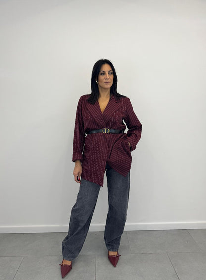 Blazer Gessato Bordeaux art91759