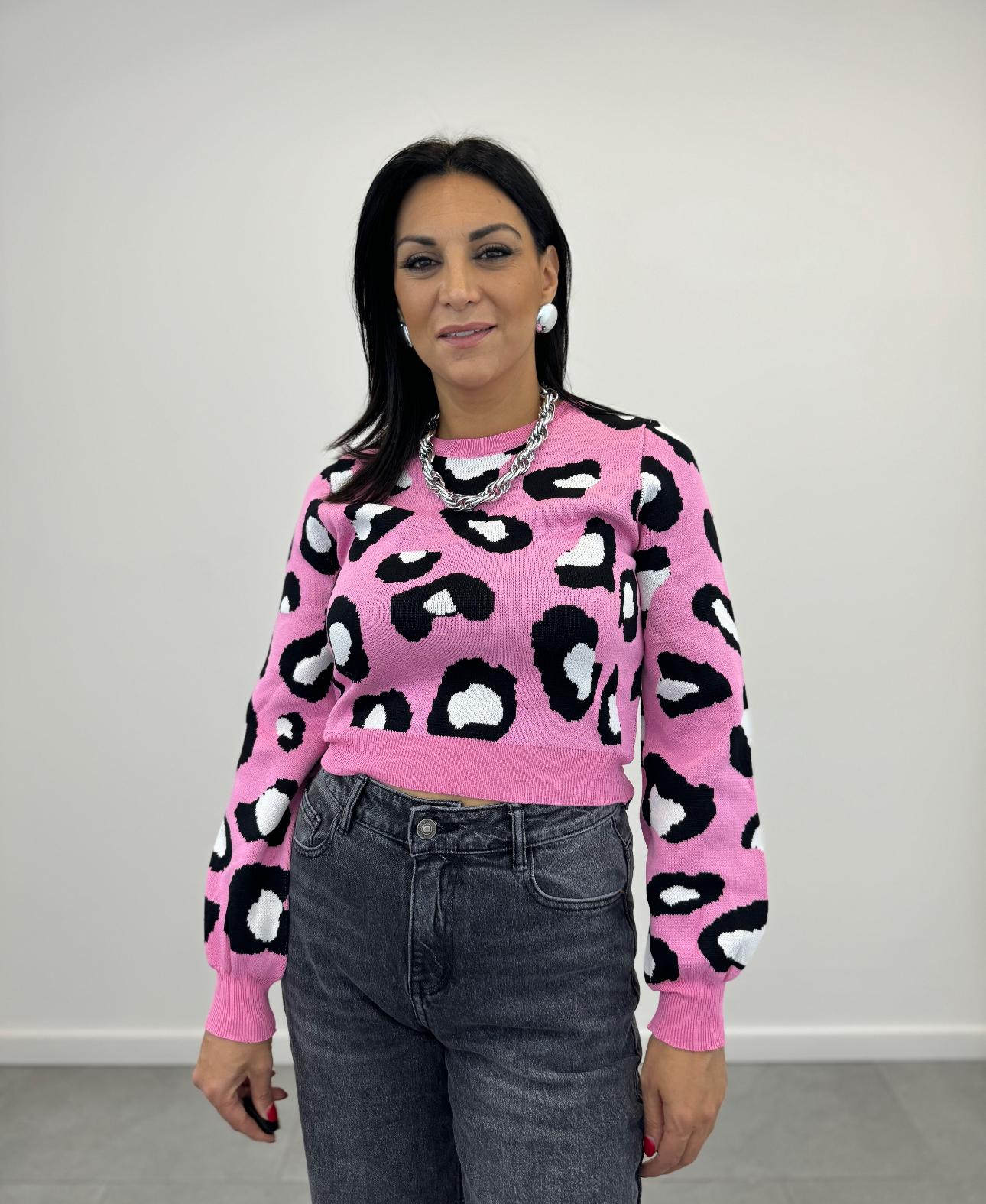Maglia Girocollo Maculata Rosa art2279