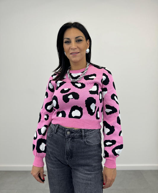 Maglia Girocollo Maculata Rosa art2279