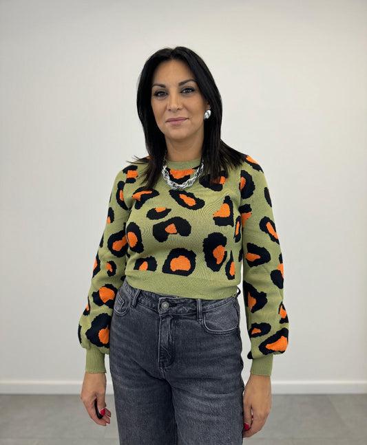 Maglia Girocollo Maculata Verde art2279