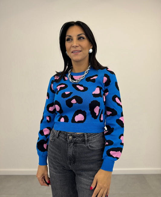Maglia Girocollo Maculata Blu art2279