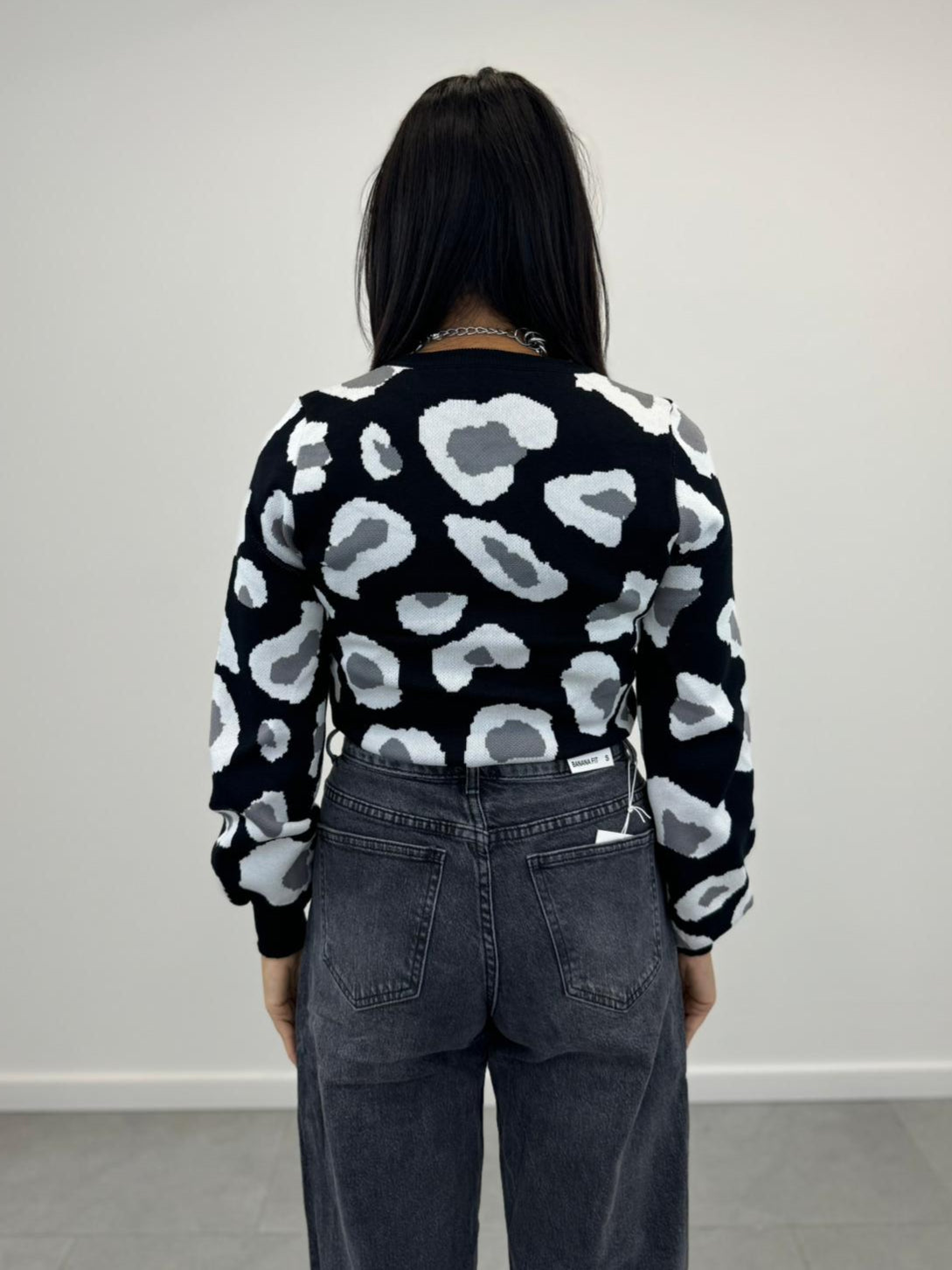 Maglia Girocollo Maculata Nera art2279